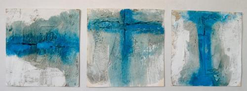 JESUS,MARY & JOSEPH. 2017Plaster,Pigment,Ink, on card